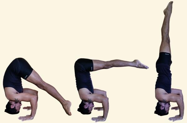 Tripod headstand entry with straight legs